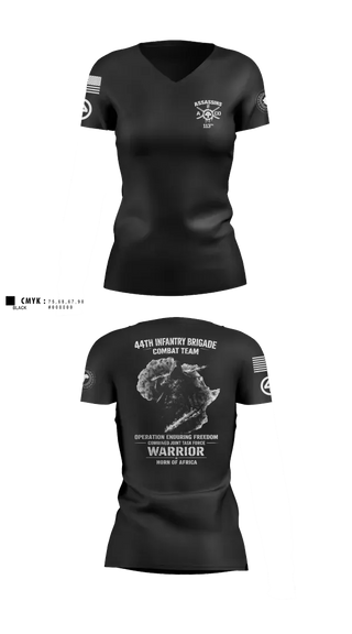 Womens Short Sleeve Vneck Shirt, 44th IBCT, Army, Teamtime, Team time, sublimation, custom sports apparel, team uniforms, spirit wear, spiritwear, sports uniforms, custom shirts, team store, custom team store, fundraiser sports, apparel fundraiser
