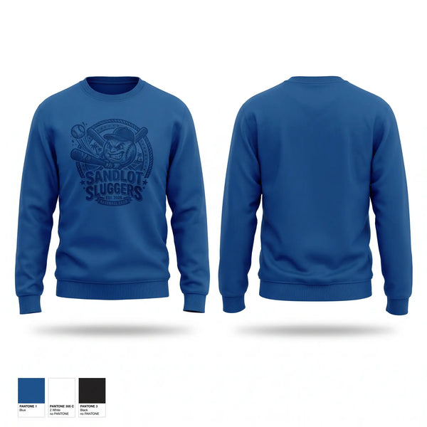 Crew Neck Sweatshirt, SANDLOT SLUGGERS, Baseball, Teamtime, Team time, sublimation, custom sports apparel, team uniforms, spirit wear, spiritwear, sports uniforms, custom shirts, team store, custom team store, fundraiser sports, apparel fundraiser