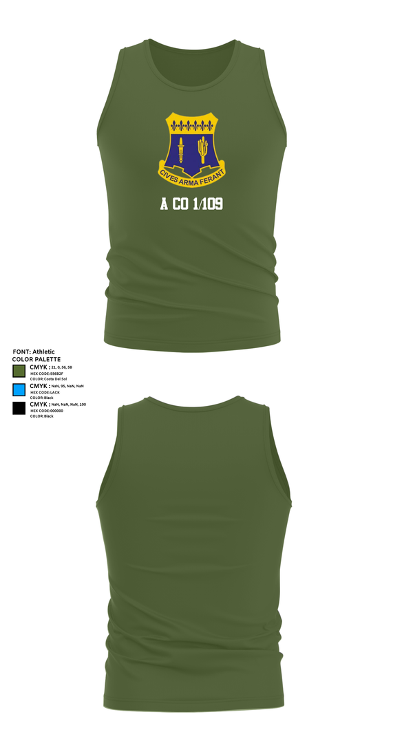 Tank Top, A co 1/109, National Guard, Teamtime, Team time, sublimation, custom sports apparel, team uniforms, spirit wear, spiritwear, sports uniforms, custom shirts, team store, custom team store, fundraiser sports, apparel fundraiser