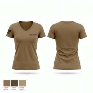 Womens Short Sleeve Vneck Shirt, BLACKFORD, Army, Teamtime, Team time, sublimation, custom sports apparel, team uniforms, spirit wear, spiritwear, sports uniforms, custom shirts, team store, custom team store, fundraiser sports, apparel fundraiser