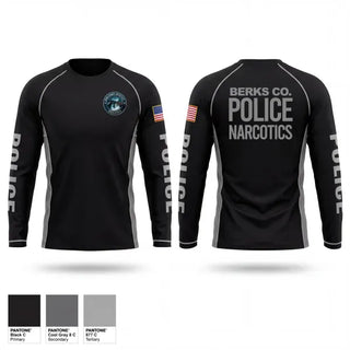 Long Sleeve Performance Shirt, Berks County Detectives Narcotics, Police, Teamtime, Team time, sublimation, custom sports apparel, team uniforms, spirit wear, spiritwear, sports uniforms, custom shirts, team store, custom team store, fundraiser sports, apparel fundraiser