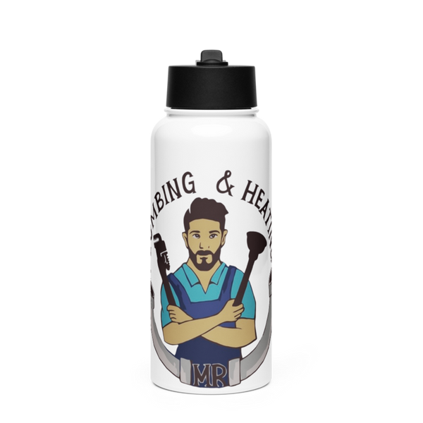 MR Plumbing & Heating 66027285 Stainless Steel Water Bottle with a Straw Lid