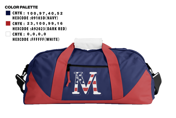 Duffle Bag, Veterans Memorial Eagles, Baseball, Teamtime, Team time, sublimation, custom sports apparel, team uniforms, spirit wear, spiritwear, sports uniforms, custom shirts, team store, custom team store, fundraiser sports, apparel fundraiser