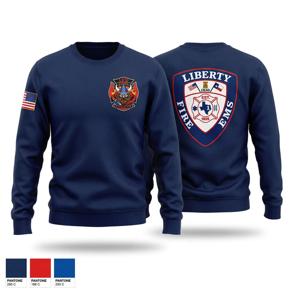 Crew Neck Sweatshirt, LFD, Fire Department, Teamtime, Team time, sublimation, custom sports apparel, team uniforms, spirit wear, spiritwear, sports uniforms, custom shirts, team store, custom team store, fundraiser sports, apparel fundraiser
