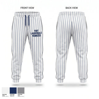 Sweatpants, Fort Lauderdale Yankees, Baseball, Teamtime, Team time, sublimation, custom sports apparel, team uniforms, spirit wear, spiritwear, sports uniforms, custom shirts, team store, custom team store, fundraiser sports, apparel fundraiser