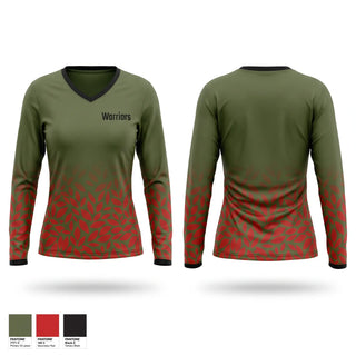 Womens Long Sleeve Vneck Shirt, Warriors, Men's Basketball, Teamtime, Team time, sublimation, custom sports apparel, team uniforms, spirit wear, spiritwear, sports uniforms, custom shirts, team store, custom team store, fundraiser sports, apparel fundraiser