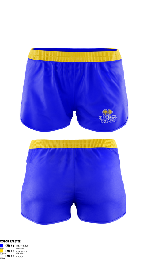 Womens Shorts, General Brown, Cheer, Teamtime, Team time, sublimation, custom sports apparel, team uniforms, spirit wear, spiritwear, sports uniforms, custom shirts, team store, custom team store, fundraiser sports, apparel fundraiser