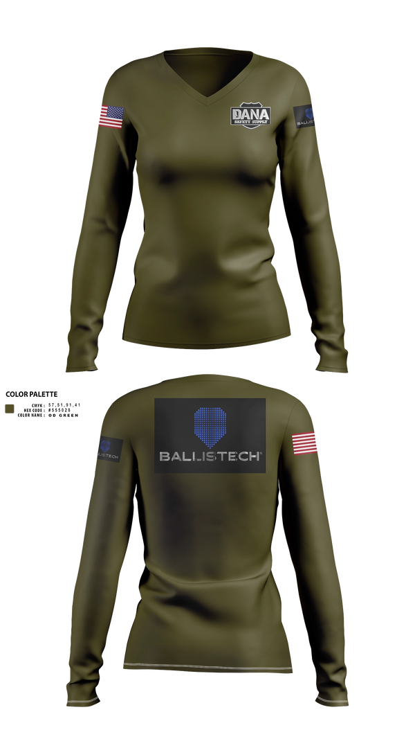 Womens Long Sleeve Vneck Shirt, Alabama SalesDana Safety Supply, Police, Teamtime, Team time, sublimation, custom sports apparel, team uniforms, spirit wear, spiritwear, sports uniforms, custom shirts, team store, custom team store, fundraiser sports, apparel fundraiser