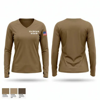 Womens Long Sleeve Vneck Shirt, B Co 13th Sig Bn 1st Cav Div, Army, Teamtime, Team time, sublimation, custom sports apparel, team uniforms, spirit wear, spiritwear, sports uniforms, custom shirts, team store, custom team store, fundraiser sports, apparel fundraiser