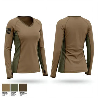 Womens Long Sleeve Vneck Shirt, test, Air Force, Teamtime, Team time, sublimation, custom sports apparel, team uniforms, spirit wear, spiritwear, sports uniforms, custom shirts, team store, custom team store, fundraiser sports, apparel fundraiser