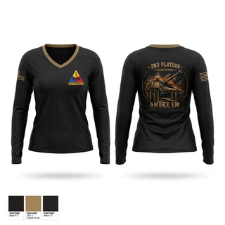 Womens Long Sleeve Vneck Shirt, 4-1 FA, Army, Teamtime, Team time, sublimation, custom sports apparel, team uniforms, spirit wear, spiritwear, sports uniforms, custom shirts, team store, custom team store, fundraiser sports, apparel fundraiser
