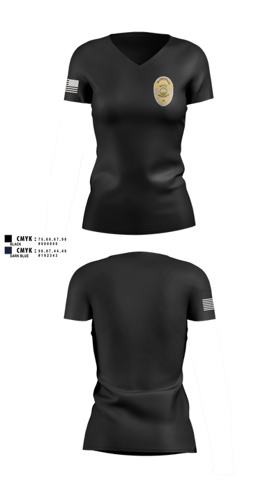 McCordsville Police Department 1417548 Women's Short Sleeve V-neck Shirt - 2