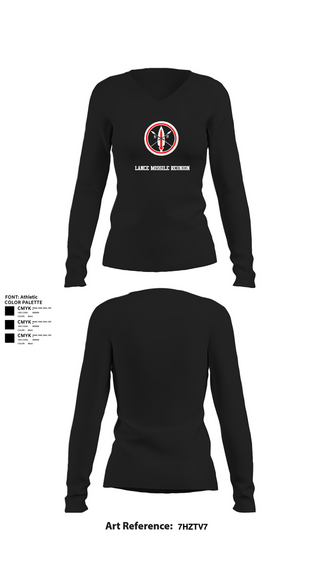 Womens Long Sleeve Vneck Shirt, Lance missile reunion, Army, Teamtime, Team time, sublimation, custom sports apparel, team uniforms, spirit wear, spiritwear, sports uniforms, custom shirts, team store, custom team store, fundraiser sports, apparel fundraiser