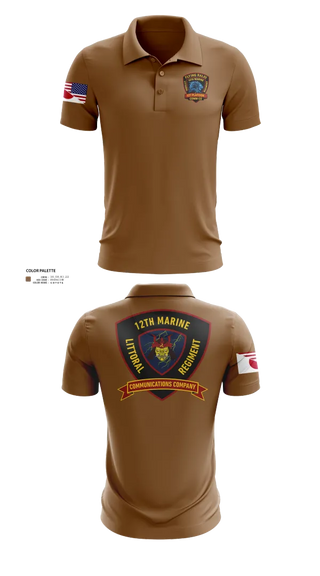 Short Sleeve Performance Polo, 12th MLR Headquarters Element, Marines, Teamtime, Team time, sublimation, custom sports apparel, team uniforms, spirit wear, spiritwear, sports uniforms, custom shirts, team store, custom team store, fundraiser sports, apparel fundraiser