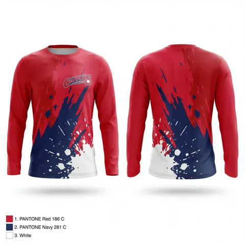 Long Sleeve Performance Shirt, Lemoore Cannons, Baseball, Teamtime, Team time, sublimation, custom sports apparel, team uniforms, spirit wear, spiritwear, sports uniforms, custom shirts, team store, custom team store, fundraiser sports, apparel fundraiser