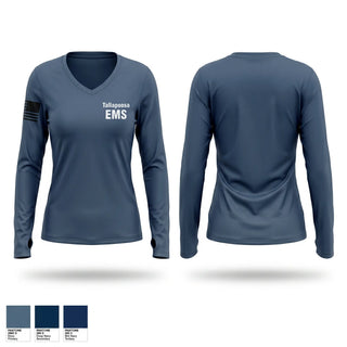 Womens Long Sleeve Vneck Shirt, Tallapoosa EMS, EMS/EMT, Teamtime, Team time, sublimation, custom sports apparel, team uniforms, spirit wear, spiritwear, sports uniforms, custom shirts, team store, custom team store, fundraiser sports, apparel fundraiser