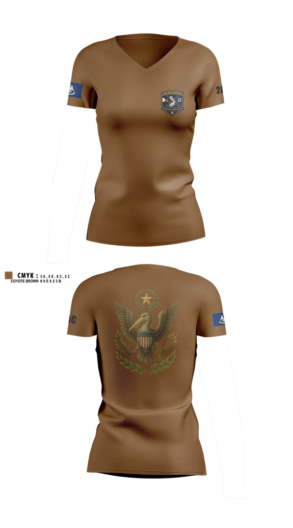 Womens Short Sleeve Vneck Shirt, 2nd Area Command (LASG), , Teamtime, Team time, sublimation, custom sports apparel, team uniforms, spirit wear, spiritwear, sports uniforms, custom shirts, team store, custom team store, fundraiser sports, apparel fundraiser