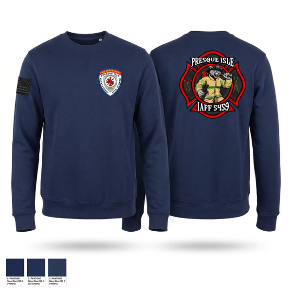 Crew Neck Sweatshirt, Presque Isle Fire Department, Fire Department, Teamtime, Team time, sublimation, custom sports apparel, team uniforms, spirit wear, spiritwear, sports uniforms, custom shirts, team store, custom team store, fundraiser sports, apparel fundraiser