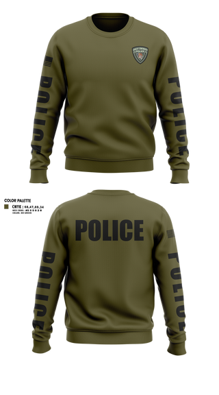Crew Neck Sweatshirt, Ohkay Owingeh Police Department, Police, Teamtime, Team time, sublimation, custom sports apparel, team uniforms, spirit wear, spiritwear, sports uniforms, custom shirts, team store, custom team store, fundraiser sports, apparel fundraiser
