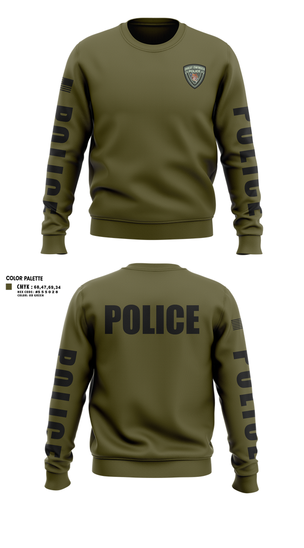 Crew Neck Sweatshirt, Ohkay Owingeh Police Department, Police, Teamtime, Team time, sublimation, custom sports apparel, team uniforms, spirit wear, spiritwear, sports uniforms, custom shirts, team store, custom team store, fundraiser sports, apparel fundraiser
