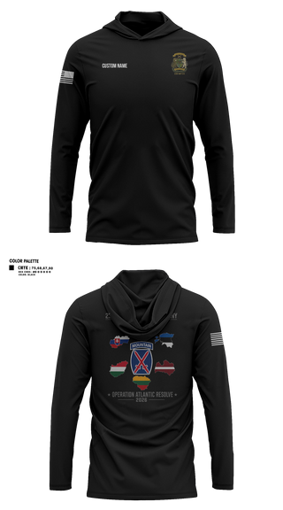 Long Sleeve Hooded Sun Shirt, 23D Military Police Company Deployment 2026, Army, Teamtime, Team time, sublimation, custom sports apparel, team uniforms, spirit wear, spiritwear, sports uniforms, custom shirts, team store, custom team store, fundraiser sports, apparel fundraiser