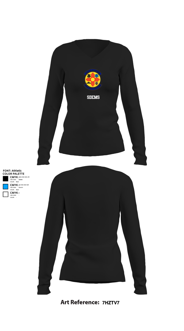 Womens Long Sleeve Vneck Shirt, SDEMS, , Teamtime, Team time, sublimation, custom sports apparel, team uniforms, spirit wear, spiritwear, sports uniforms, custom shirts, team store, custom team store, fundraiser sports, apparel fundraiser