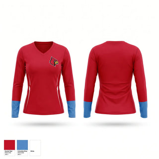 Womens Long Sleeve Vneck Shirt, Martin County Cardinals, , Teamtime, Team time, sublimation, custom sports apparel, team uniforms, spirit wear, spiritwear, sports uniforms, custom shirts, team store, custom team store, fundraiser sports, apparel fundraiser
