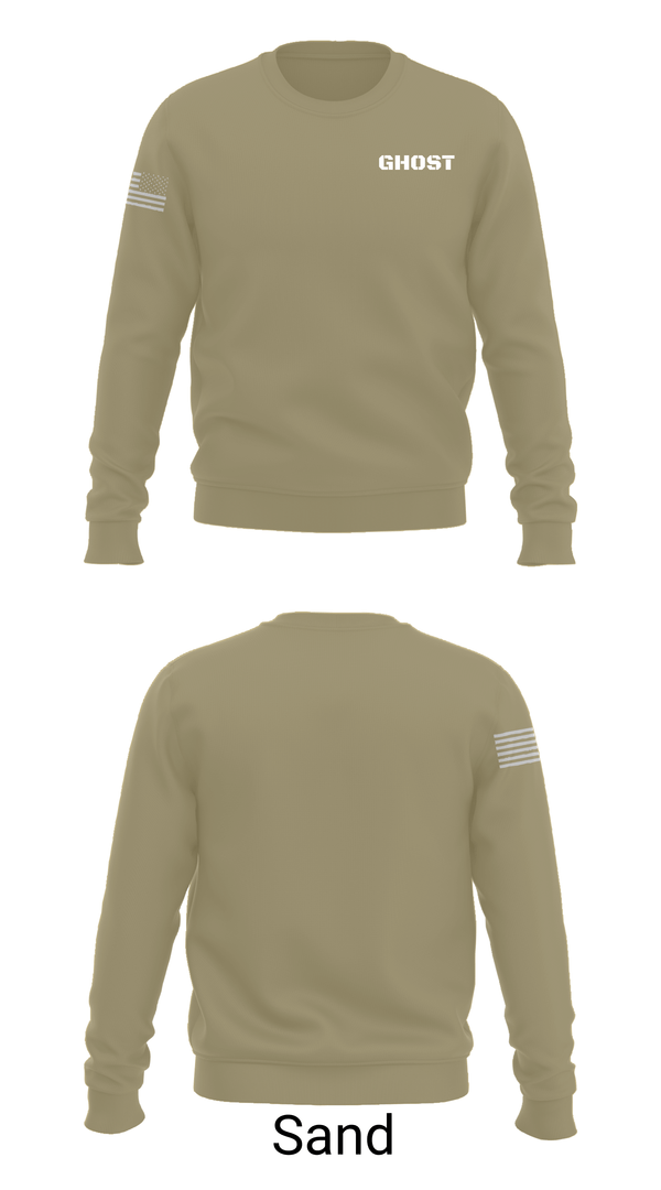 Crew Neck Sweatshirt, GHOST, Army, Teamtime, Team time, sublimation, custom sports apparel, team uniforms, spirit wear, spiritwear, sports uniforms, custom shirts, team store, custom team store, fundraiser sports, apparel fundraiser