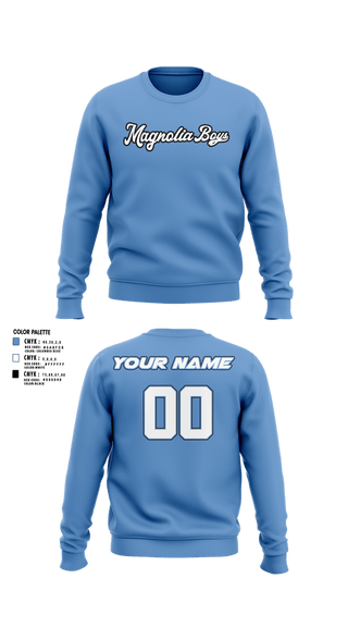 Crew Neck Sweatshirt, MAGNOLIA BOYS, Baseball, Teamtime, Team time, sublimation, custom sports apparel, team uniforms, spirit wear, spiritwear, sports uniforms, custom shirts, team store, custom team store, fundraiser sports, apparel fundraiser