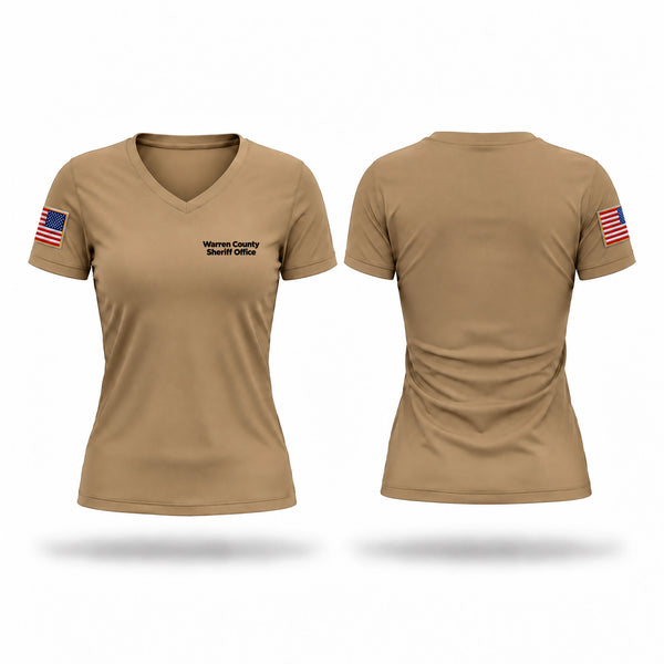 Womens Short Sleeve Vneck Shirt, Warren County Sheriff Office, Police, Teamtime, Team time, sublimation, custom sports apparel, team uniforms, spirit wear, spiritwear, sports uniforms, custom shirts, team store, custom team store, fundraiser sports, apparel fundraiser