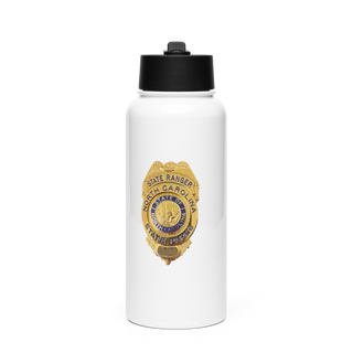 NC DNCR State Ranger Stainless Steel Water Bottle with a Straw Lid