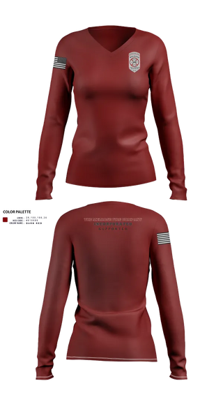 Womens Long Sleeve Vneck Shirt, The Melrose Fire Company Incorporated, , Teamtime, Team time, sublimation, custom sports apparel, team uniforms, spirit wear, spiritwear, sports uniforms, custom shirts, team store, custom team store, fundraiser sports, apparel fundraiser