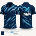 Rams Football 90395590 Short Sleeve Performance Polo - 1