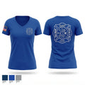 Quitman fire and rescue Women's Short Sleeve V-neck Shirt - 1