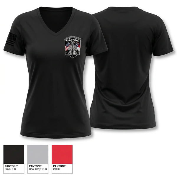 Womens Short Sleeve Vneck Shirt, Mebane Police Department, Police, Teamtime, Team time, sublimation, custom sports apparel, team uniforms, spirit wear, spiritwear, sports uniforms, custom shirts, team store, custom team store, fundraiser sports, apparel fundraiser