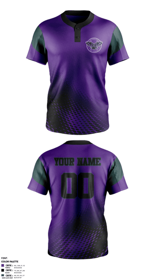 Two Button Softball Jersey, Wake County Crows, Softball, Teamtime, Team time, sublimation, custom sports apparel, team uniforms, spirit wear, spiritwear, sports uniforms, custom shirts, team store, custom team store, fundraiser sports, apparel fundraiser