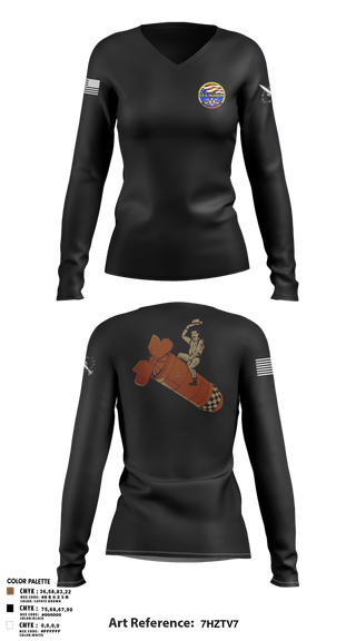 Womens Long Sleeve Vneck Shirt, Missile Techs, , Teamtime, Team time, sublimation, custom sports apparel, team uniforms, spirit wear, spiritwear, sports uniforms, custom shirts, team store, custom team store, fundraiser sports, apparel fundraiser