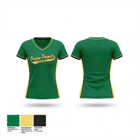Womens Short Sleeve Vneck Shirt, Oregon Premier Baseball, Baseball, Teamtime, Team time, sublimation, custom sports apparel, team uniforms, spirit wear, spiritwear, sports uniforms, custom shirts, team store, custom team store, fundraiser sports, apparel fundraiser