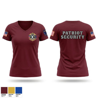 Womens Short Sleeve Vneck Shirt, PATRIOT SECURITY, Police, Teamtime, Team time, sublimation, custom sports apparel, team uniforms, spirit wear, spiritwear, sports uniforms, custom shirts, team store, custom team store, fundraiser sports, apparel fundraiser