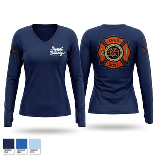 Womens Long Sleeve Vneck Shirt, Bryant Gladney Foundation, EMS/EMT, Teamtime, Team time, sublimation, custom sports apparel, team uniforms, spirit wear, spiritwear, sports uniforms, custom shirts, team store, custom team store, fundraiser sports, apparel fundraiser