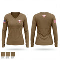 104 BEB 63299762 Women's Long Sleeve V-neck Shirt - 1