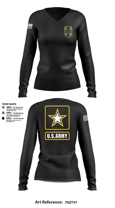 702nd eng 57961606 Women's Long Sleeve V-neck Shirt - 4