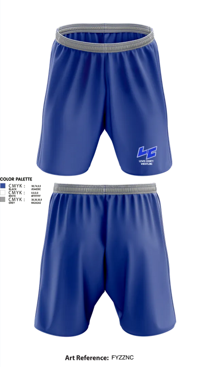 Lewis County High School Wrestling 76376643 Athletic Shorts With Pockets - 1