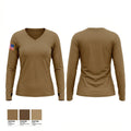 A 2-55 83437888 Women's Long Sleeve V-neck Shirt - 1
