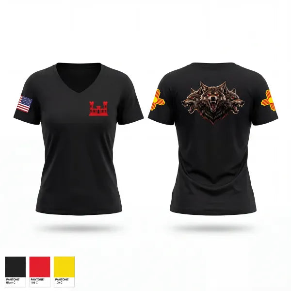 Womens Short Sleeve Vneck Shirt, 333rd Triple Threat 2, Army, Teamtime, Team time, sublimation, custom sports apparel, team uniforms, spirit wear, spiritwear, sports uniforms, custom shirts, team store, custom team store, fundraiser sports, apparel fundraiser