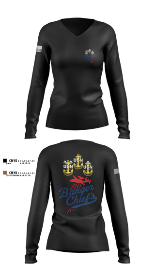 Womens Long Sleeve Vneck Shirt, VAW-117, , Teamtime, Team time, sublimation, custom sports apparel, team uniforms, spirit wear, spiritwear, sports uniforms, custom shirts, team store, custom team store, fundraiser sports, apparel fundraiser