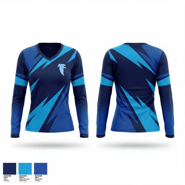 Womens Long Sleeve Vneck Shirt, West Rowan Falcons, Women's Basketball, Teamtime, Team time, sublimation, custom sports apparel, team uniforms, spirit wear, spiritwear, sports uniforms, custom shirts, team store, custom team store, fundraiser sports, apparel fundraiser