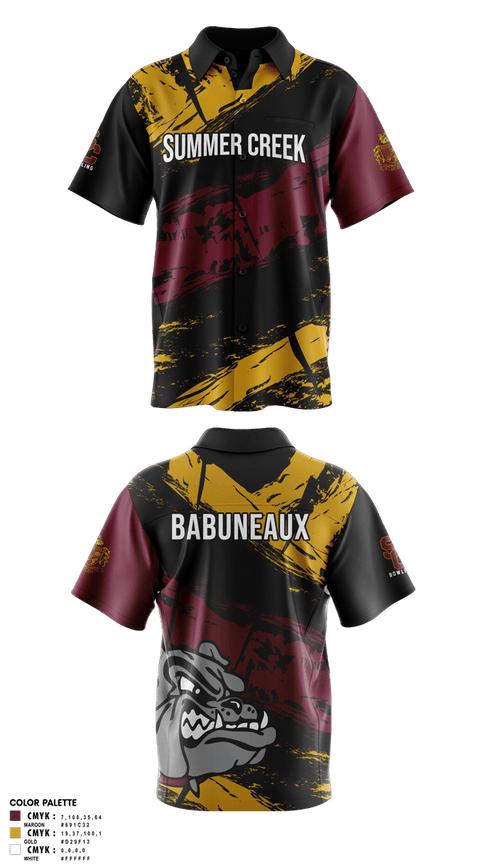 Short Sleeve Bowling Jersey, Summer Creek High School Bowling, Bowling, Teamtime, Team time, sublimation, custom sports apparel, team uniforms, spirit wear, spiritwear, sports uniforms, custom shirts, team store, custom team store, fundraiser sports, apparel fundraiser