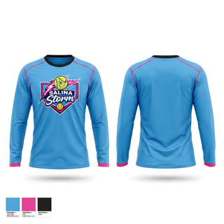 Long Sleeve Performance Shirt, Salina Storm, Softball, Teamtime, Team time, sublimation, custom sports apparel, team uniforms, spirit wear, spiritwear, sports uniforms, custom shirts, team store, custom team store, fundraiser sports, apparel fundraiser