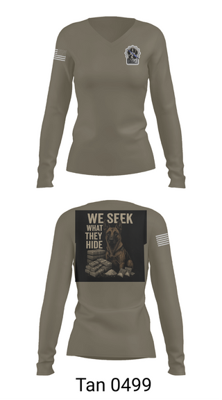 Womens Long Sleeve Vneck Shirt, Narcotics K9, , Teamtime, Team time, sublimation, custom sports apparel, team uniforms, spirit wear, spiritwear, sports uniforms, custom shirts, team store, custom team store, fundraiser sports, apparel fundraiser